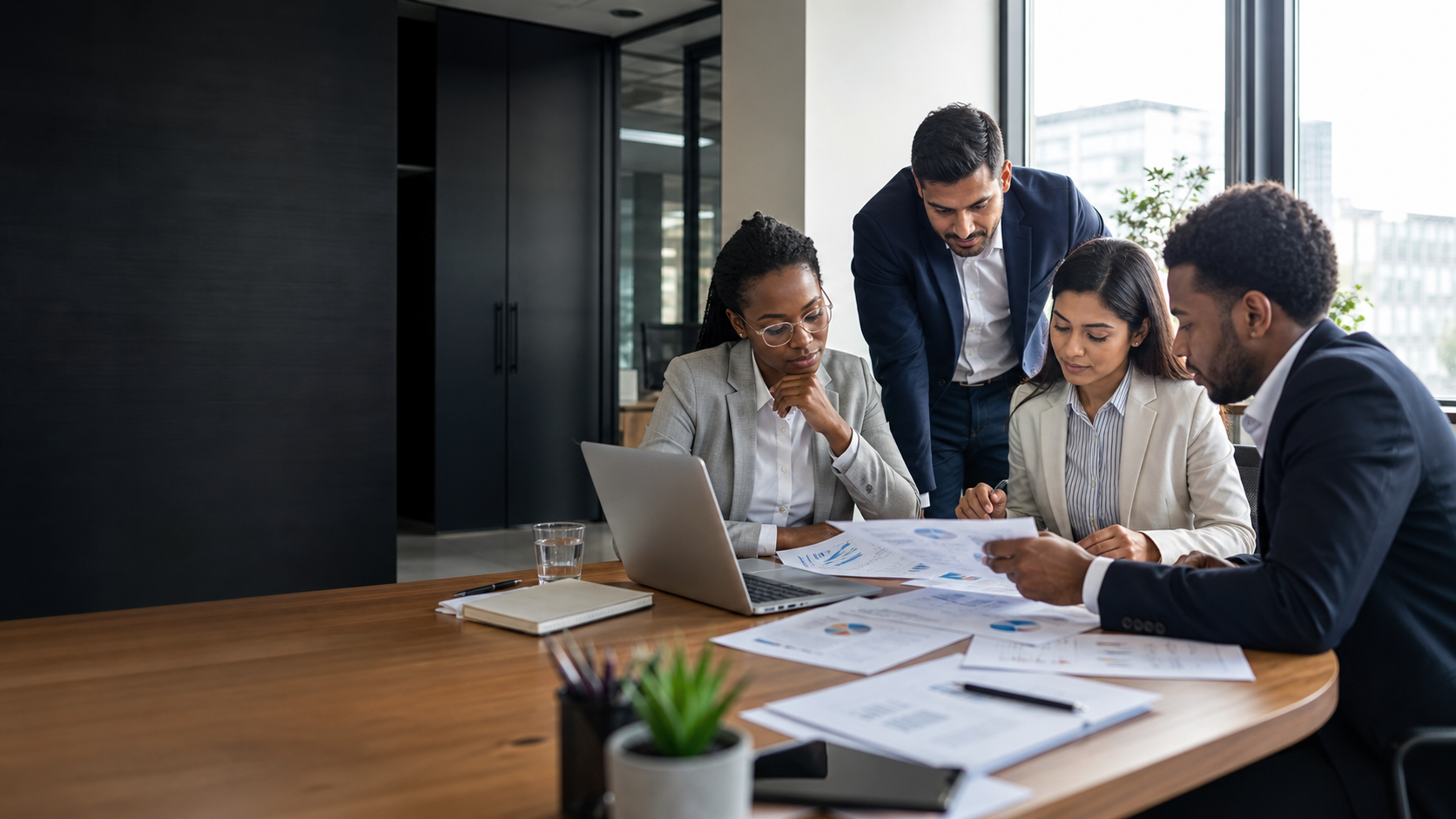 Audit and accounting professionals reviewing client work
